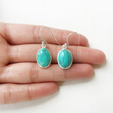 Turquoise Silver Oval Earring