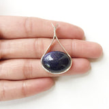 Blue Sunstone Drop Silver Pendant