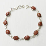 Golden Sunstone Oval Silver Bracelet