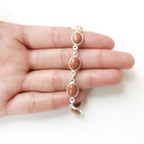 Golden Sunstone Oval Silver Bracelet