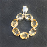 Facetted Citrine Silver Pendant