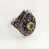 Peridot Marquise Poison Silver Ring