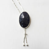 Blue Sunstone Silver Necklace