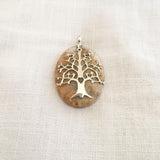Fossil Coral Tree of Life Silver Pendant