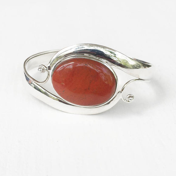 MOOKAITE JASPER SILVER ADJUSTABLE KADA