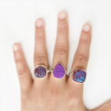 TITANIUM DRUZY SILVER RING