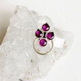 Garnet Silver Nose Pin