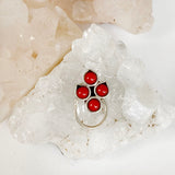 Coral Silver Nose Pin