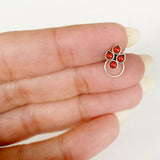 Coral Silver Nose Pin