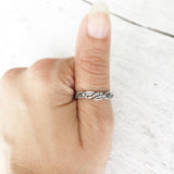 LEAVES SILVER BAND RING - SILBERUH