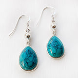Turquoise Drop Silver Earring