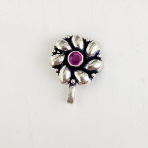 Garnet Silver Nose Clip