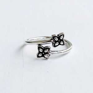 Silver Flower Adjustable Toe Ring