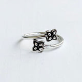 Silver Flower Adjustable Toe Ring