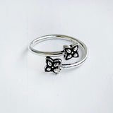 Silver Flower Adjustable Toe Ring