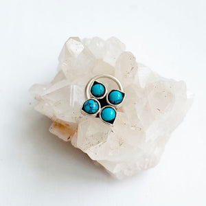 Silver Turquoise Nose Pin