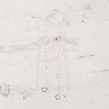 STAR SILVER LONG HOOK EARRING - SILBERUH