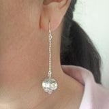 DHOLKI CHAIN SILVER DROP EARRINGS - SILBERUH