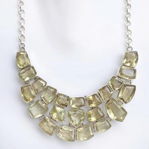 LEMON TOPAZ FACETTED SILVER NECKLACE - SILBERUH