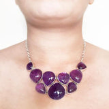 AMETHYST SILVER CHUNKY NECKLACE - SILBERUH