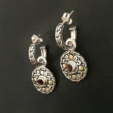 GARNET SILVER HOOP EARRING - SILBERUH