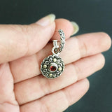 GARNET SILVER HOOP EARRING - SILBERUH