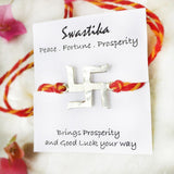 SWASTIKA SILVER RAKHI - SILBERUH