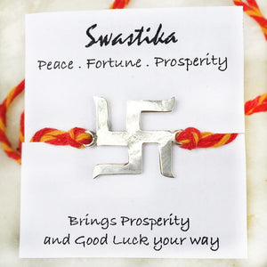 SWASTIKA SILVER RAKHI - SILBERUH