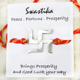 SWASTIKA SILVER RAKHI - SILBERUH