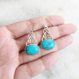 TURQUOISE KNOT SILVER EARRING - SILBERUH