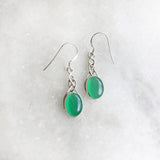 GREEN ONYX CELTIC KNOT SILVER EARRING - SILBERUH