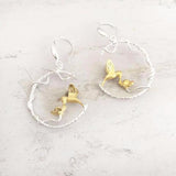 SILVER & GOLD NATURE INSPIRED SILVER EARRING - SILBERUH