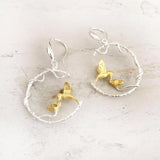 SILVER & GOLD NATURE INSPIRED SILVER EARRING - SILBERUH