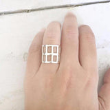 SILVER CAGE RING - SILBERUH