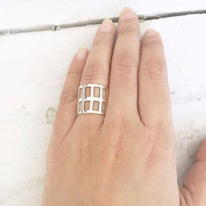 SILVER CAGE RING - SILBERUH