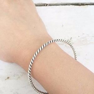 KNOTTED SILVER BANGLE - SILBERUH