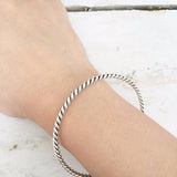 KNOTTED SILVER BANGLE - SILBERUH
