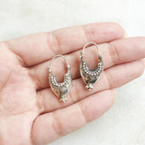TRIBAL SILVER BALI HOOP EARRING - SILBERUH