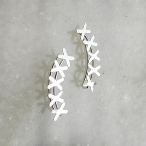 CROSS SILVER EAR CLIMBER EARRING - SILBERUH