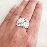 SILVER FROSTED BAND RING - SILBERUH