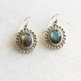 LABRADORITE FLOWER SILVER EARRING - SILBERUH