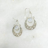 RAINBOW MOONSTONE GYPSY SILVER EARRING - SILBERUH