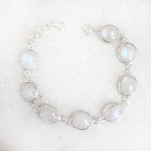 RAINBOW MOONSTONE SILVER BRACELET - SILBERUH