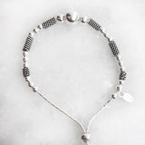 BEADS PUSH PULL SILVER BRACELET - SILBERUH