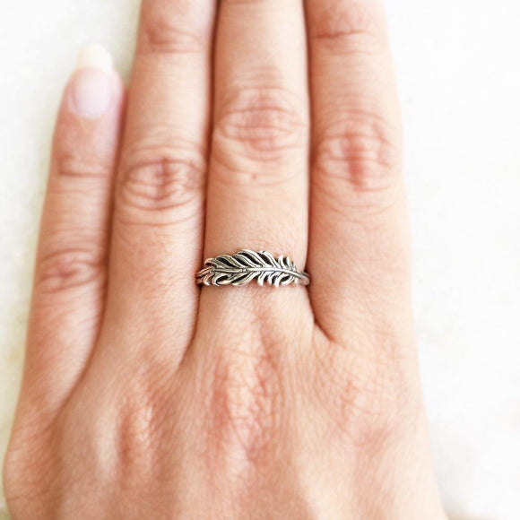 FEATHER SILVER RING - SILBERUH