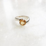 CITRINE SILVER FACETTED RING - SILBERUH