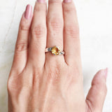 CITRINE SILVER FACETTED RING - SILBERUH