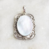 MOTHER OF PEARL ORNAMENTAL SILVER PENDANT - SILBERUH