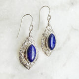 LAPIS LAZULI JALI SILVER EARRING - SILBERUH