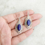 LAPIS LAZULI JALI SILVER EARRING - SILBERUH